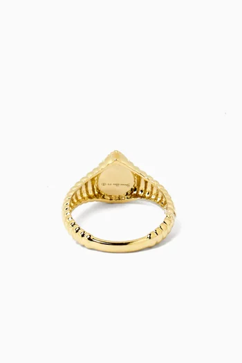 Baby Chevaliere Poire Berlingot Diamants Ring in 9kt Yellow Gold