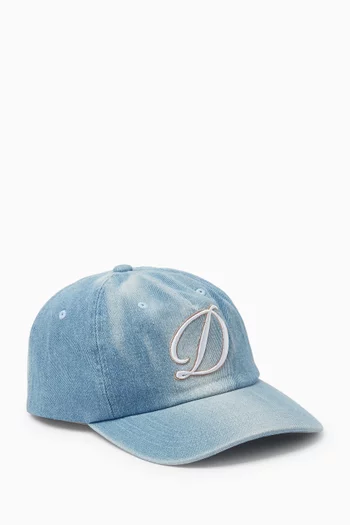 Cursive Worker Cap in Denim
