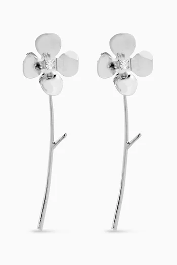 Floral Drop Earrings in Brass