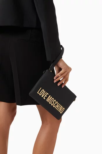 Small Bold Love Clutch in Faux Leather