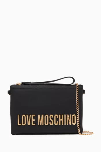 Small Bold Love Clutch in Faux Leather