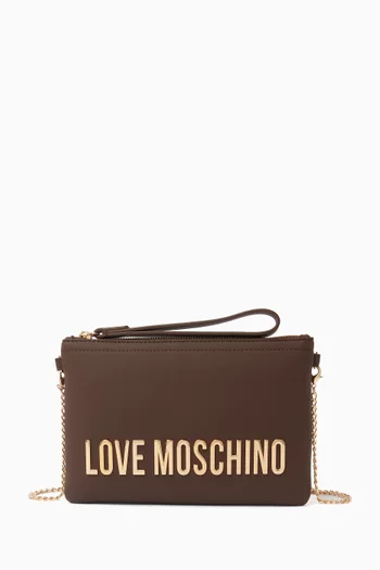 Small Bold Love Clutch in Faux Leather