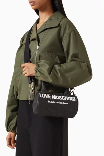 Mini Signature Love Top-handle Bag in Denim