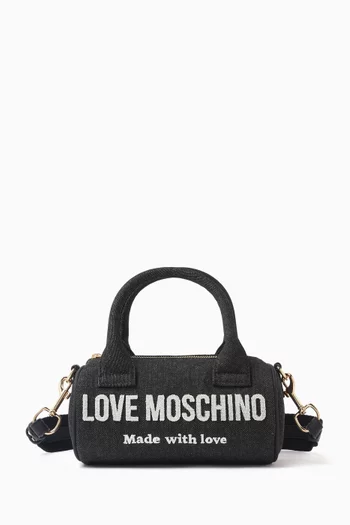 Mini Signature Love Top-handle Bag in Denim