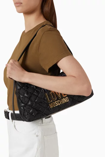 Small Chess Q Hobo Bag in Faux Leather