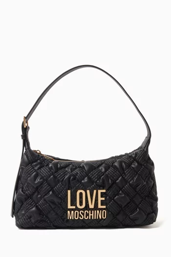 Small Chess Q Hobo Bag in Faux Leather