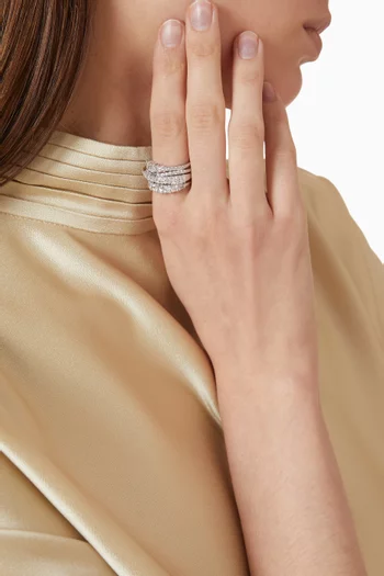 Hyperbola Ring in Rhodium-plated Brass