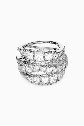 Hyperbola Ring in Rhodium-plated Brass