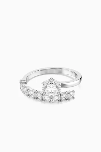 Matrix Open Ring in Rhodium-plated Metal