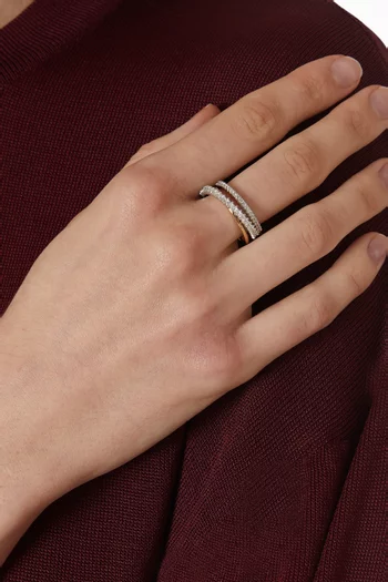 Hyperbola Crystal Ring in Gold-tone Metal