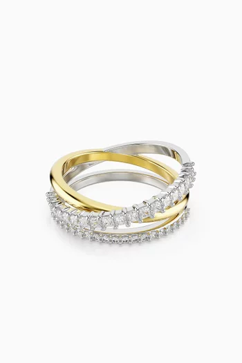 Hyperbola Crystal Ring in Gold-tone Metal