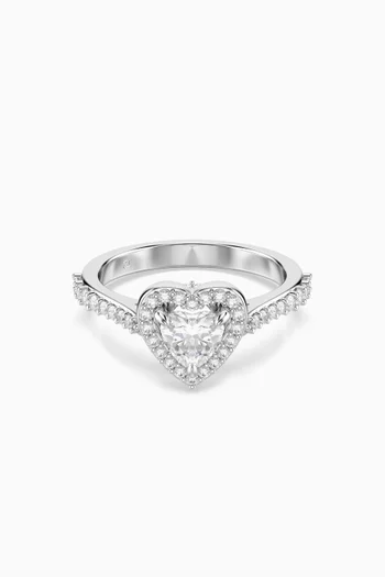 Una Angelic Ring in Rhodium-plated Metal