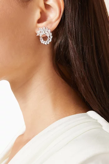 Mesmera Hoop Earrings in Rhodium-plated Metal