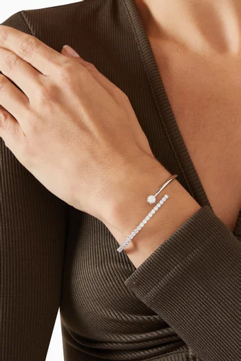 Matrix Bangle in Rhodium-plated Metal