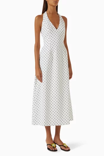Volume-skirt Midi Dress