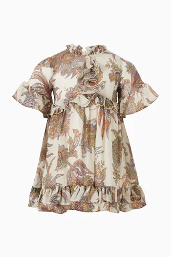 Botanical Toile Print Dress