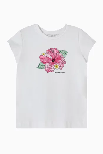 Floral Rhinestone T-Shirt