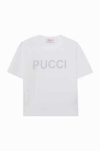 Studded Logo T-shirt in Cotton