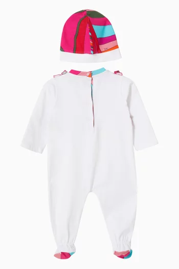 Printed Sleepsuit & Beanie Set