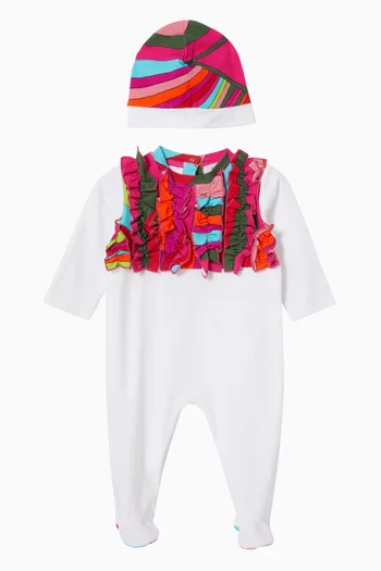 Printed Sleepsuit & Beanie Set