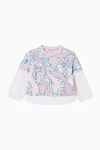 Printed Sweatshirt in Cotton