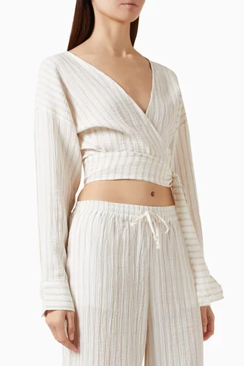 Isla Tie Top in Cotton Gauze