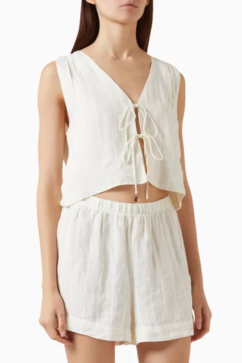 Invisible String Top in Linen Blend
