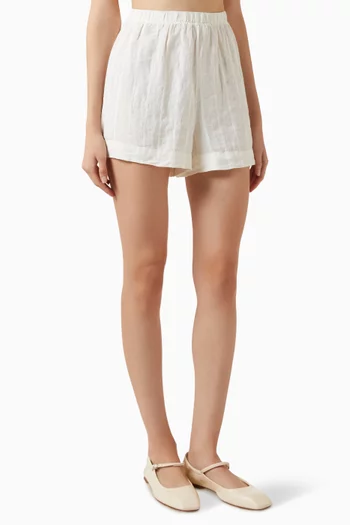 Off Duty Shorts in Linen Blend