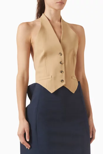 Halterneck Tie-back Vest