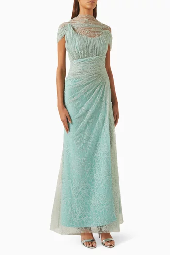 Draped Dress in Lace