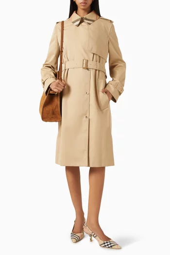 Belted Trench Coat in Cotton