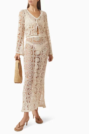 Atenas Maxi Skirt in Cotton-blend