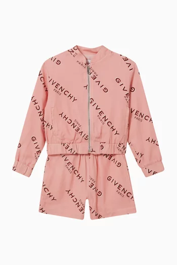 Logo Cardigan & Shorts Set