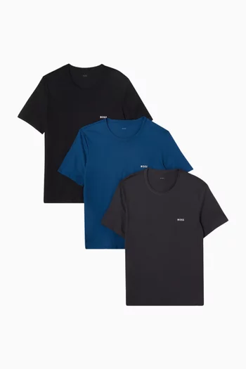 Logo T-shirt in Cotton, Set of 3