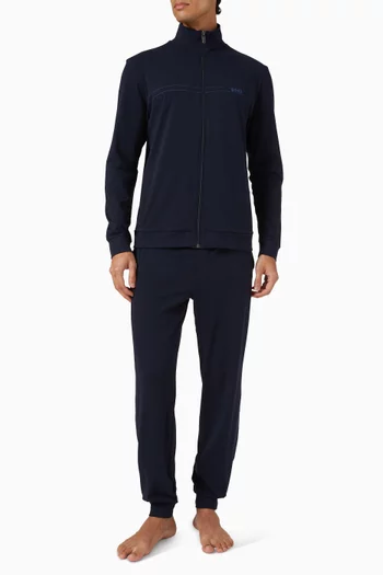 Logo-print Tracksuit Set in Stretch Cotton
