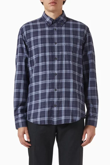 Checked Flannel Shirt in Coton