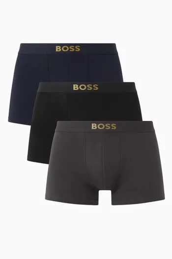 Logo Trunks in Cotton, Set of 3