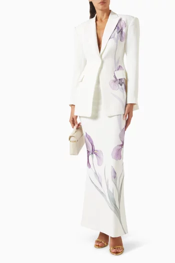 Iris Embroidery Hourglass Blazer