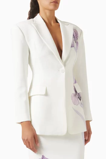 Iris Embroidery Hourglass Blazer