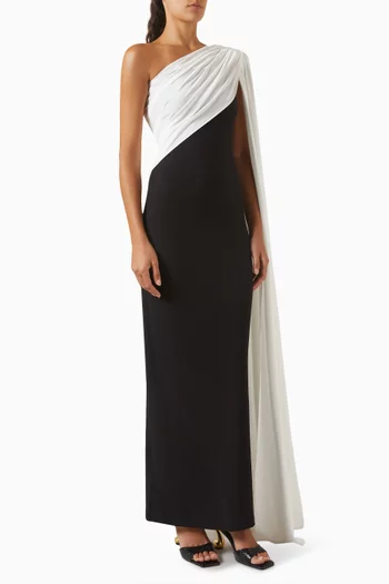 One-shoulder Draped Maxi Dress