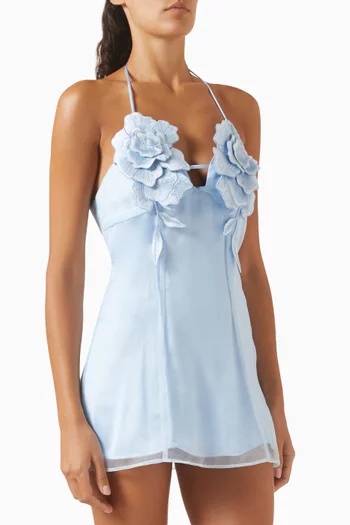 Flower Embroidered Mini Dress