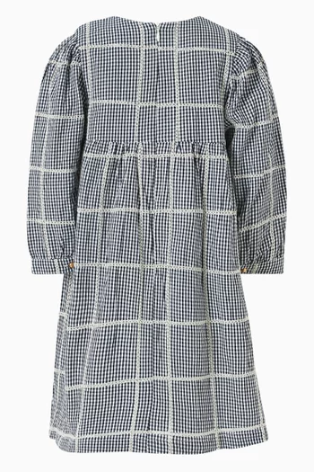 Check-print Dress in Cotton