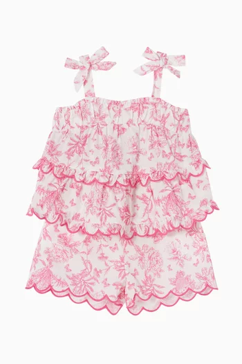 Floral Top & Shorts Set in Cotton