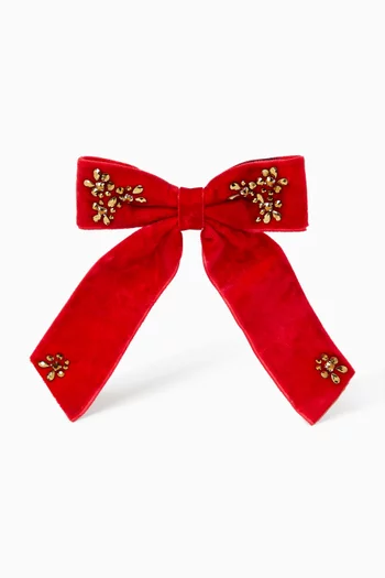 Sequin Bow in Velvet
