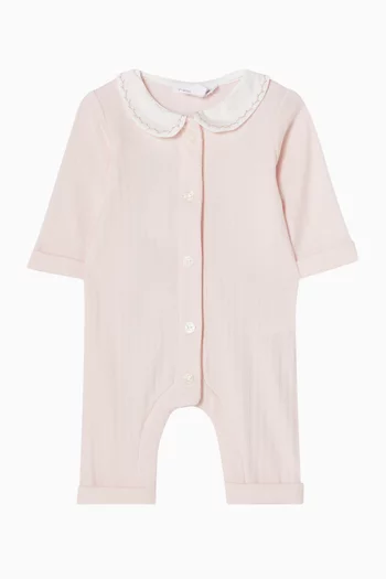 Collared Romper in Cotton