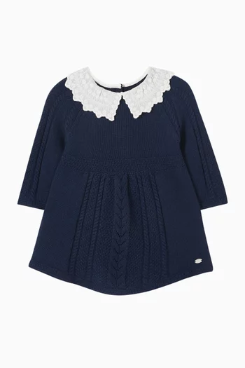 Embroidered Collar Dress