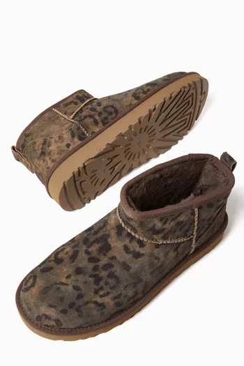 Classic Ultra Mini Spotted Ankle Boots in Suede