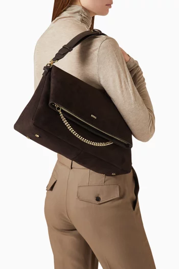 Yelena Shoulder Bag in Faux Leather Suede
