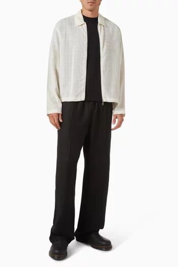 Loose Weave Check Rider Jacket  in Cotton
