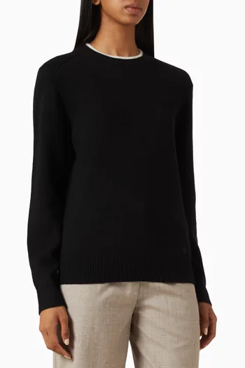 Otis Contrast-collar Sweater in Cashmere